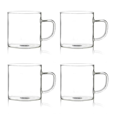 Lot de 4 tasses en verre borosilicate - 25 cl