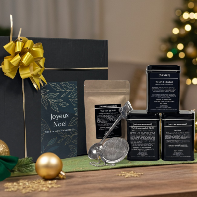 Coffret Joyeux Noël FBKT – 3 thés + gourmandises & accessoires
