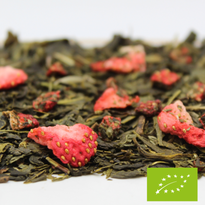 Thé vert fraise jasmin piment
