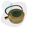 Théière en fonte 0.8L - or et vert