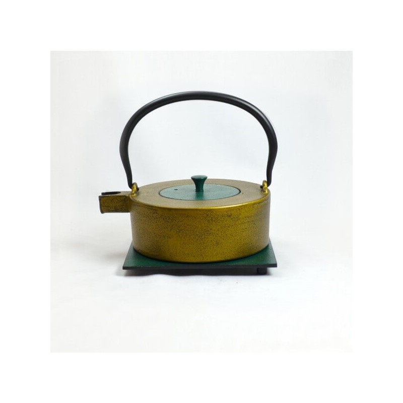 Théière en fonte 0.8L - or et vert