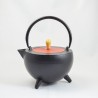 Théière en fonte 1L - noir et orange